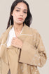 Embroidered long-sleeve cotton coat